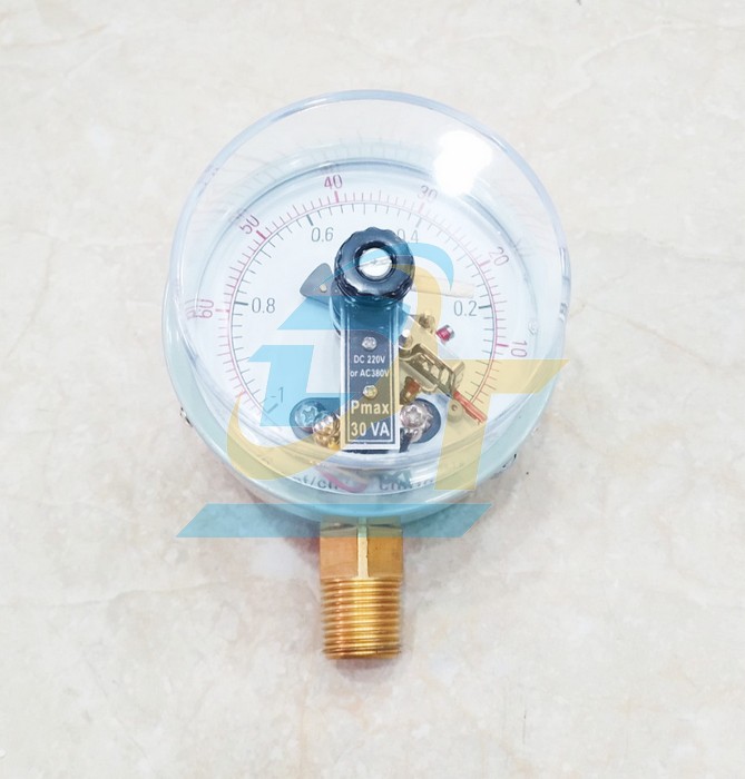 Đồng hồ đo áp suất 3 kim 100mm -76-0cmHg Yamaki (Chân đứng ren 21mm)