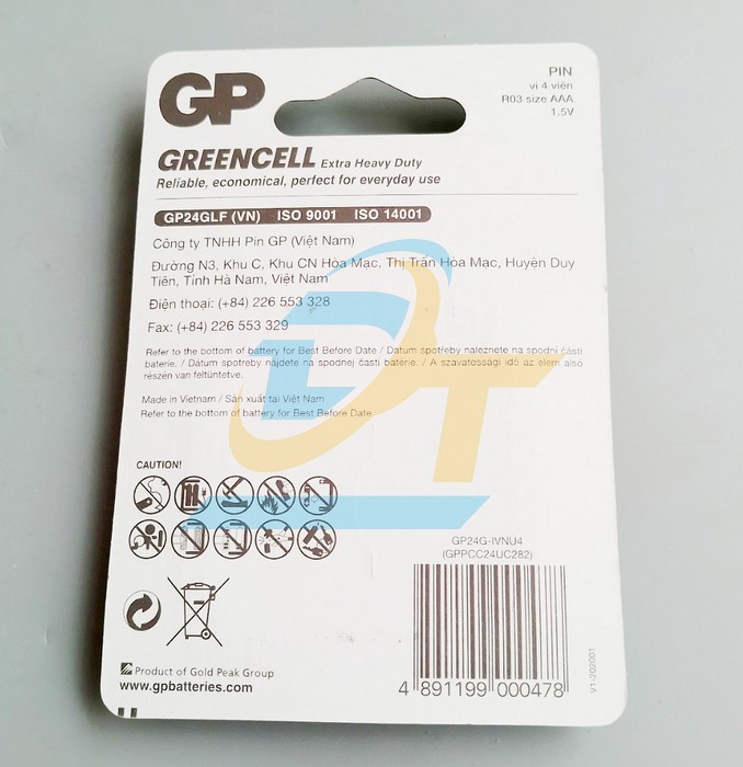 Pin AAA 1.5V GP Greencell R03 (Vỉ 4 viên)  GP | Giá rẻ nhất - Công Ty TNHH Thương Mại Dịch Vụ Đạt Tâm