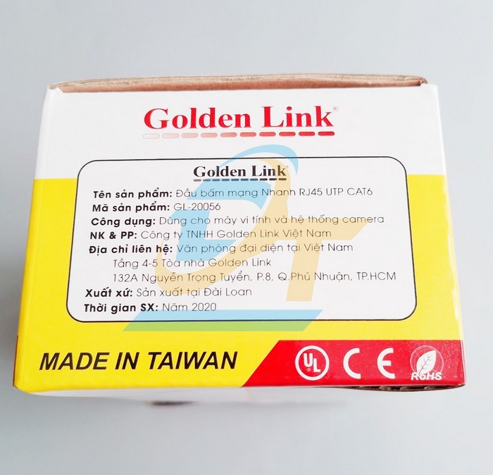 Đầu bấm mạng RJ45 Cat.6 UTP (Xuyên thấu) Golden Link GL-20056 GL-20056 GoldenLink | Giá rẻ nhất - Công Ty TNHH Thương Mại Dịch Vụ Đạt Tâm