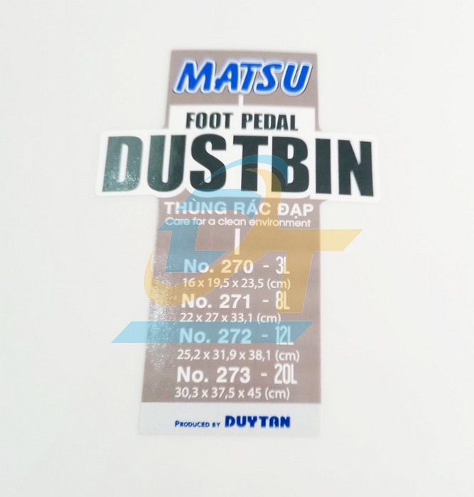 Thùng rác đạp MATSU 3L (16x19.5x23.5cm) Duy Tân No.270  DuyTan | Giá rẻ nhất - Công Ty TNHH Thương Mại Dịch Vụ Đạt Tâm
