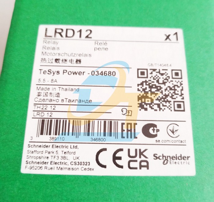 Relay nhiệt 5.5-8.0A Schneider LRD12  SCHNEIDER | Giá rẻ nhất - Công Ty TNHH Thương Mại Dịch Vụ Đạt Tâm