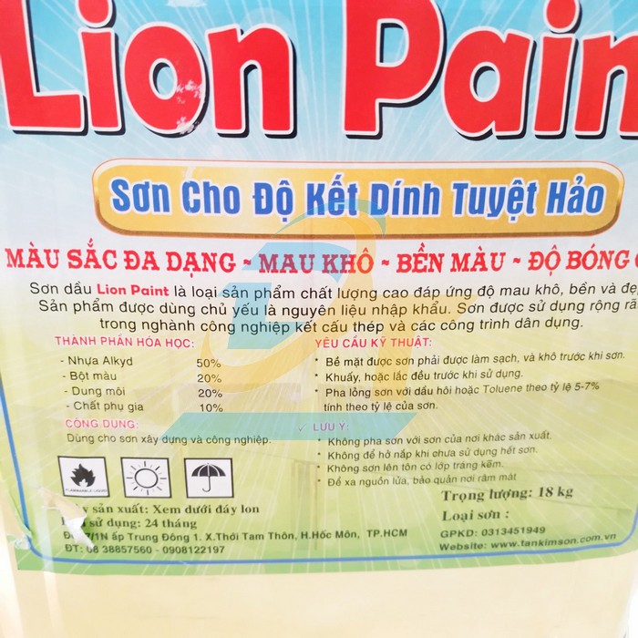 Sơn lót chống gỉ màu xám Lion Paint 20kg  VietNam | Giá rẻ nhất - Công Ty TNHH Thương Mại Dịch Vụ Đạt Tâm