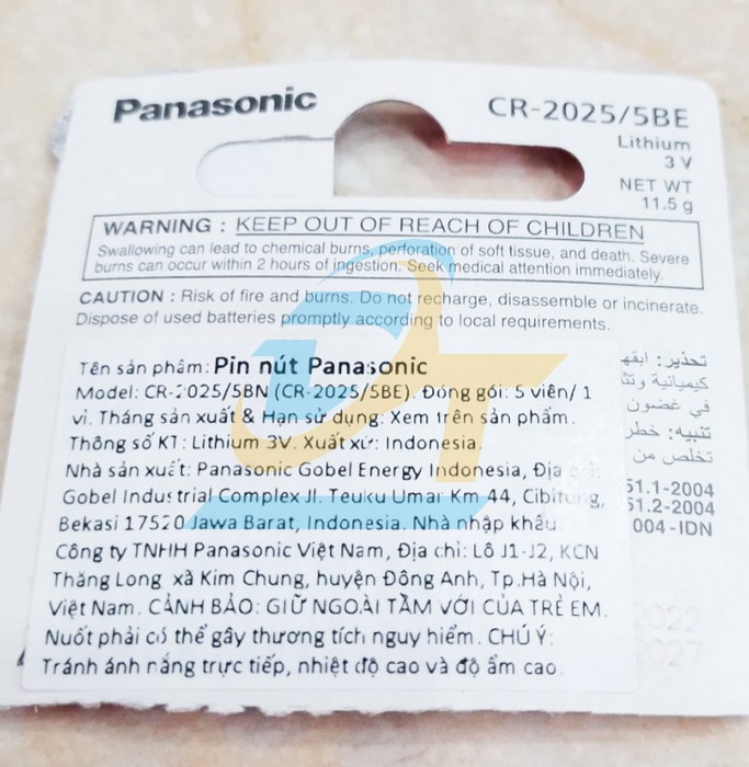Pin cúc áo Lithium 3V Panasonic CR2025  Panasonic | Giá rẻ nhất - Công Ty TNHH Thương Mại Dịch Vụ Đạt Tâm