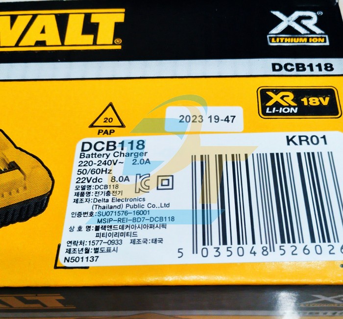 Sạc đa năng 10.8V-18V Dewalt DCB118-KR  DEWALT | Giá rẻ nhất - Công Ty TNHH Thương Mại Dịch Vụ Đạt Tâm