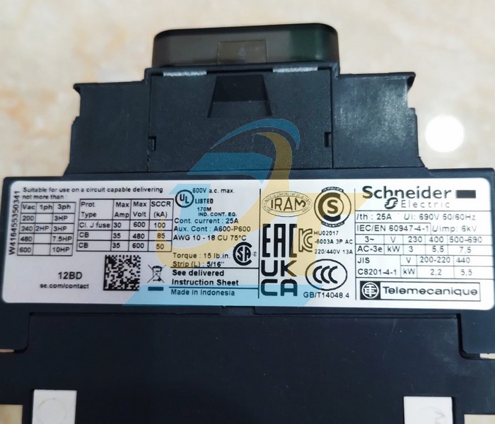 Khởi động từ 3P 12A 24V Schneider LC1D12BD  SCHNEIDER | Giá rẻ nhất - Công Ty TNHH Thương Mại Dịch Vụ Đạt Tâm