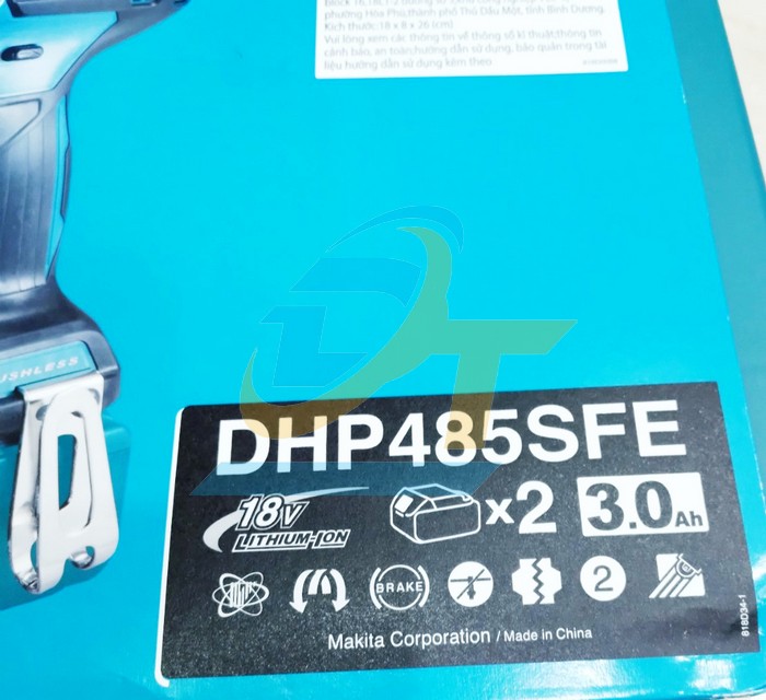 Máy khoan động lực dùng pin 18V Makita DHP485SFE (Kèm 2 pin 3Ah + 1 Sạc)  Makita | Giá rẻ nhất - Công Ty TNHH Thương Mại Dịch Vụ Đạt Tâm