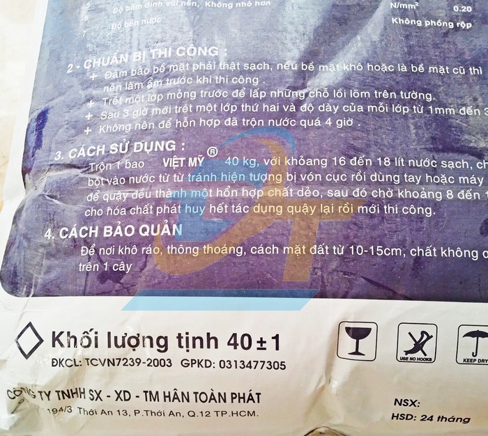 Bột trét tường nội thất Việt Mỹ 40kg  VietMy | Giá rẻ nhất - Công Ty TNHH Thương Mại Dịch Vụ Đạt Tâm