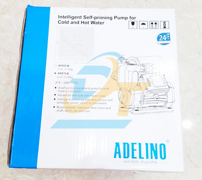 Máy bơm nước tăng áp 750W 220V Adelino APS75-B  ADELINO | Giá rẻ nhất - Công Ty TNHH Thương Mại Dịch Vụ Đạt Tâm
