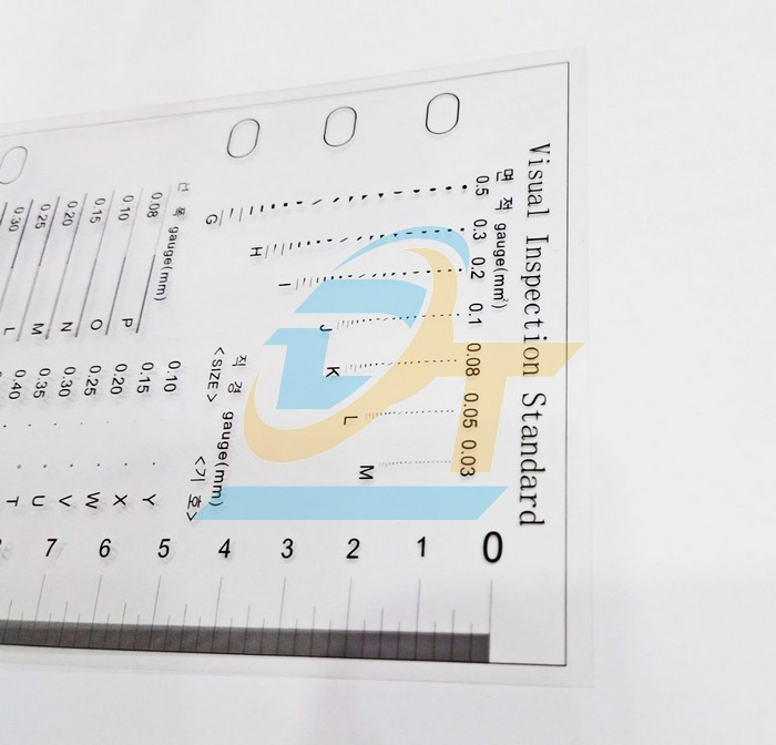 Thẻ đo lường (Film gauge) trong suốt tiêu chuẩn Visual Inspection Standard  Korea | Giá rẻ nhất - Công Ty TNHH Thương Mại Dịch Vụ Đạt Tâm